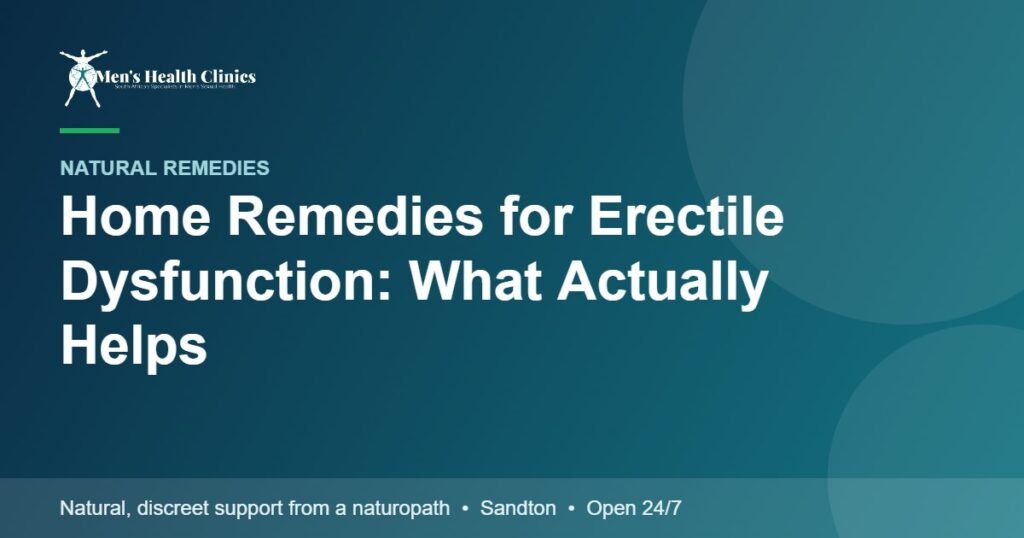 Home Remedies for Erectile Dysfunction: What Actually Helps