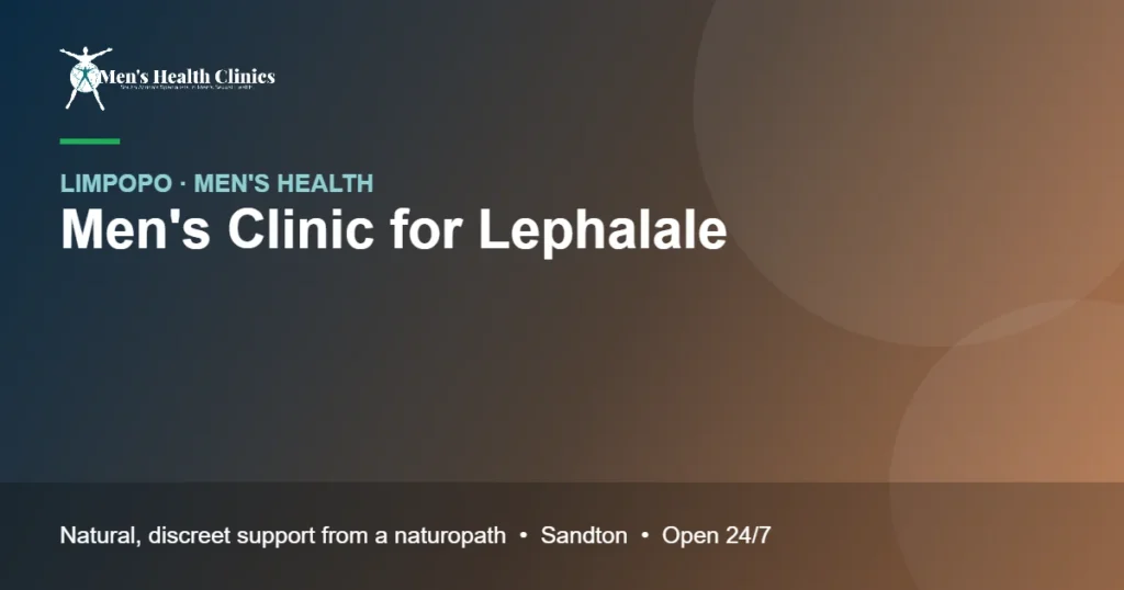 Mens Clinic for Lephalale: Natural Men's Health Care, Remote or In Person 78 Mens Clinic for Lephalale