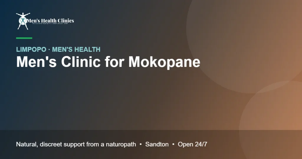 Mens Clinic for Mokopane: Natural Men's Health Care, Remote or In Person 78 Mens Clinic for Mokopane