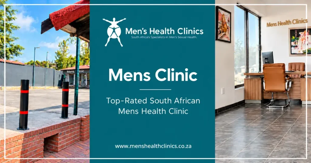 Men's Health Clinics practice entrance and consulting room, Buccleuch, Sandton