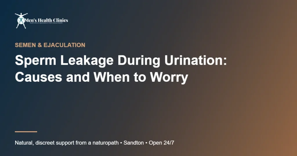 Sperm Leakage During Urination: Causes and When to Worry 78 Sperm Leakage During Urination: Causes and When to Worry