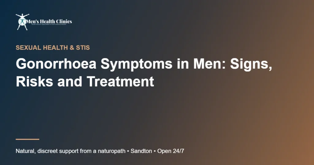 Gonorrhoea Symptoms in Men: Signs, Risks and Treatment 78 Gonorrhoea Symptoms in Men: Signs, Risks and Treatment