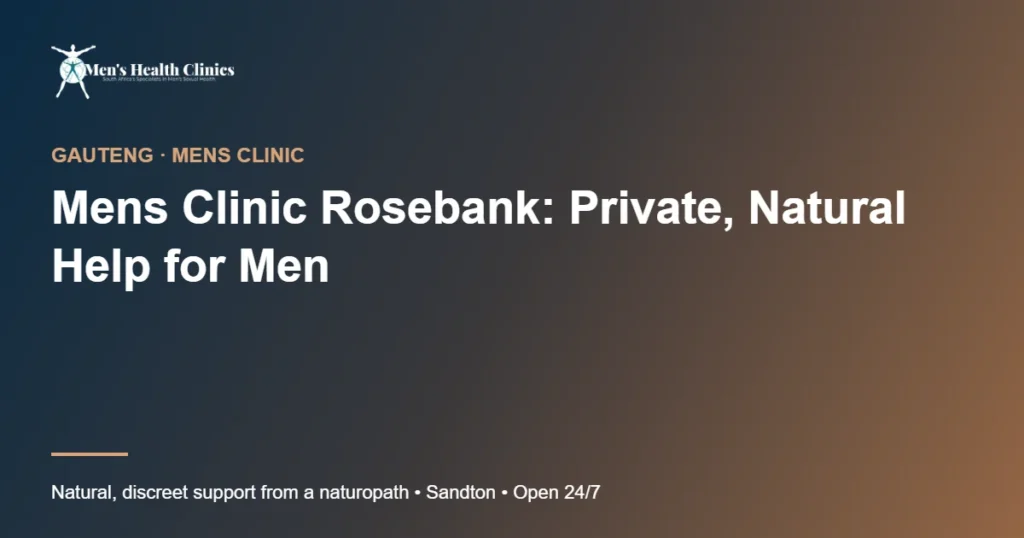 Mens Clinic Rosebank: Private, Natural Help for Men