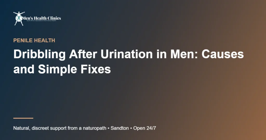 Dribbling After Urination in Men: Causes and Simple Fixes 78 Dribbling After Urination in Men: Causes and Simple Fixes