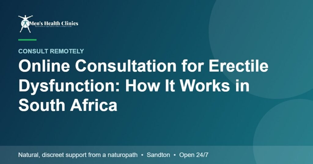 Online Consultation for Erectile Dysfunction: How It Works in South Africa