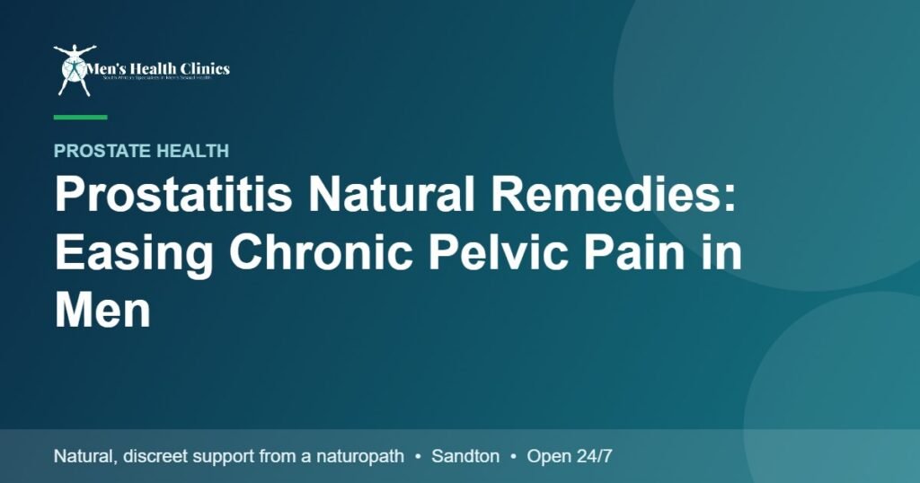 Prostatitis Natural Remedies: Easing Chronic Pelvic Pain in Men 78 Prostatitis Natural Remedies: Easing Chronic Pelvic Pain in Men