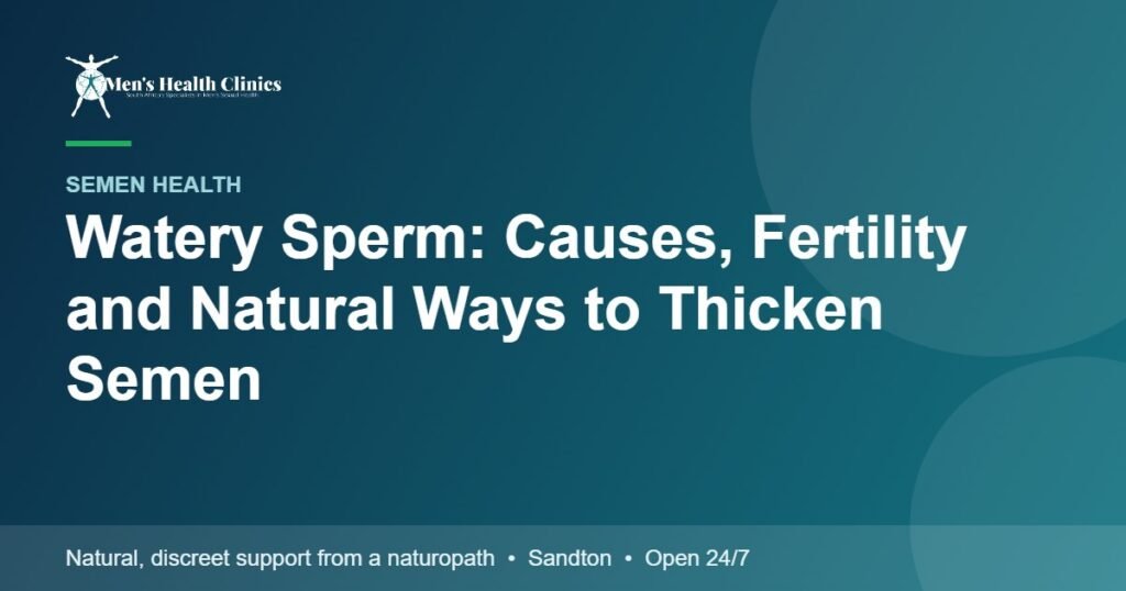 Watery Sperm: Causes, Fertility and Natural Ways to Thicken Semen 78 Watery Sperm: Causes, Fertility and Natural Ways to Thicken Semen