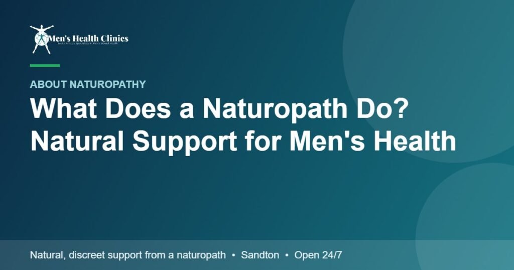 What Does a Naturopath Do? Natural Support for Men's Health 78 What Does a Naturopath Do? Natural Support for Men's Health